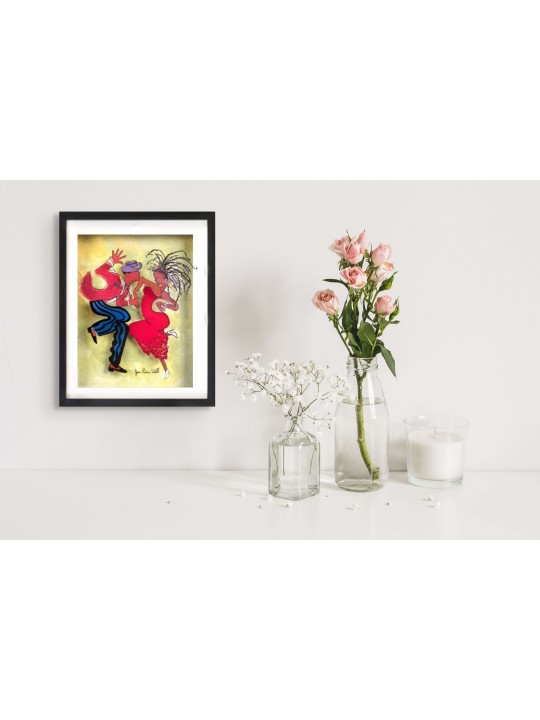 Peinture 3D de couple dansant sur verre - Pai romantique, cadeaux Tu B'Av, I