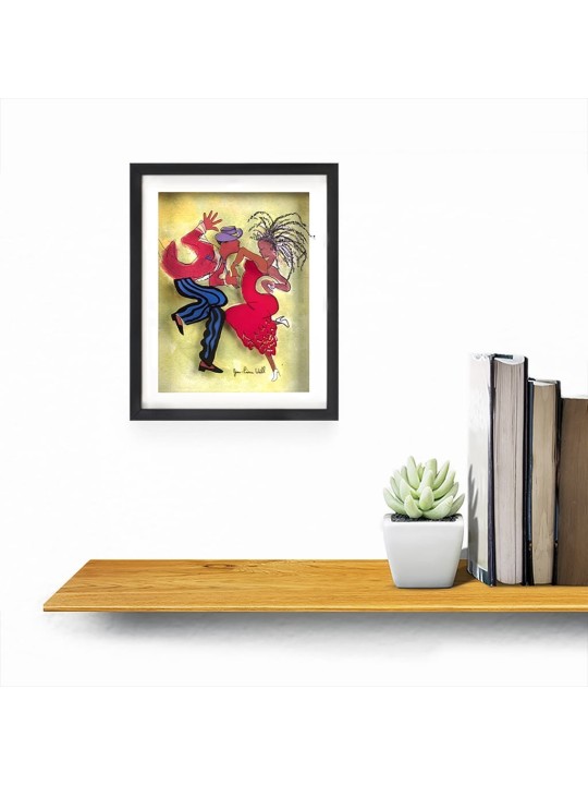 Dancing Couple 3D Painting on Glass - Romantic Pai , Tu B'Av Gifts , I