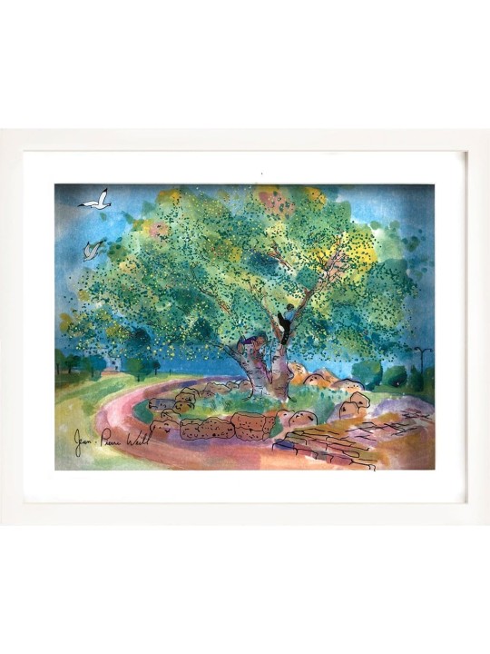 Childhood Memories - 3D Glass Painting of an Oak T , Tu B'Av Gifts , I