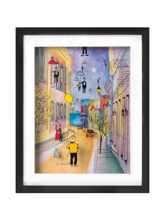 La peinture fantastique 3D de la rue flottante sur verre, cadeaux Tu B'Av, Isr
