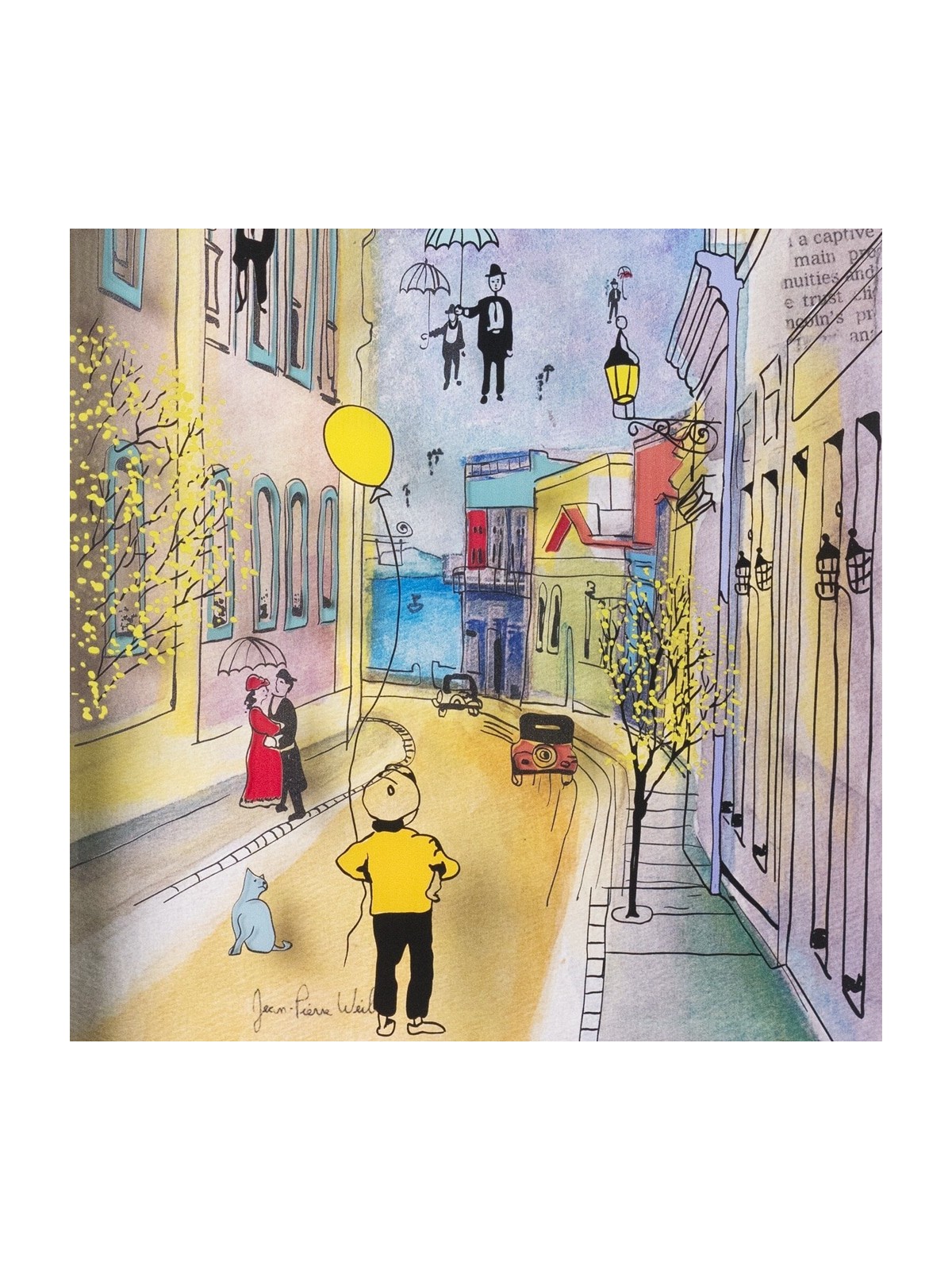 The Floating Street 3D Fantasy Painting on Glass , Tu B'Av Gifts , Isr