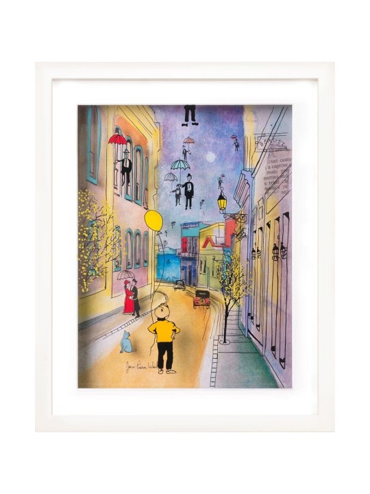 The Floating Street 3D Fantasy Painting on Glass , Tu B'Av Gifts , Isr