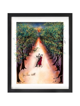 Moonlight Dance Romantic 3D Painting on Glass , Tu B'Av Gifts , Israel