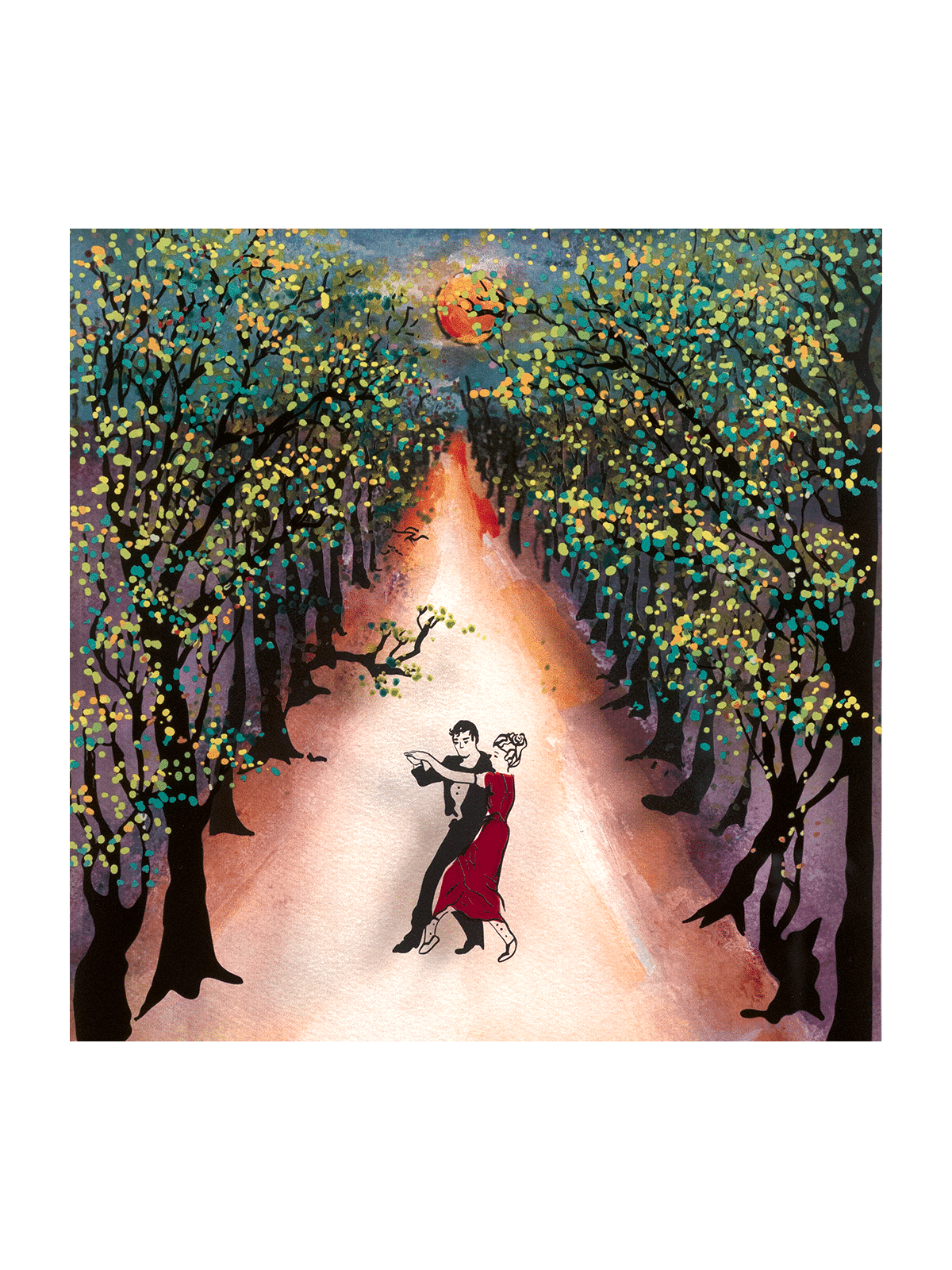 Moonlight Dance Romantique Peinture 3D sur verre , Cadeaux Tu B'Av , Israël