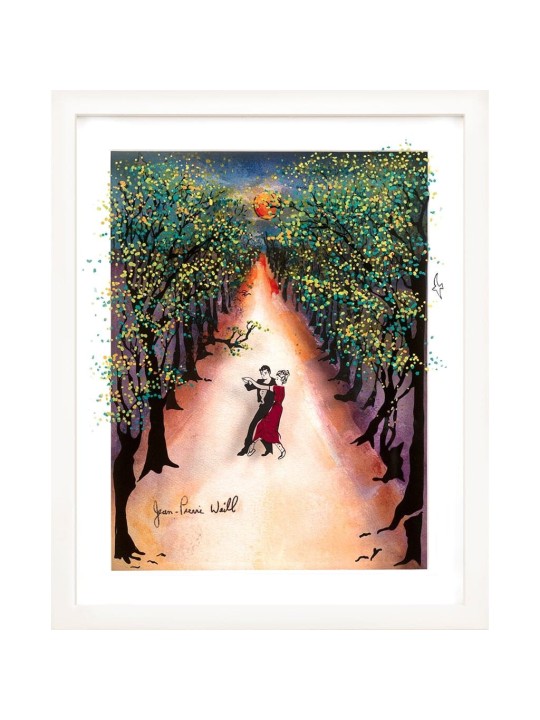 Moonlight Dance Romantic 3D Painting on Glass , Tu B'Av Gifts , Israel