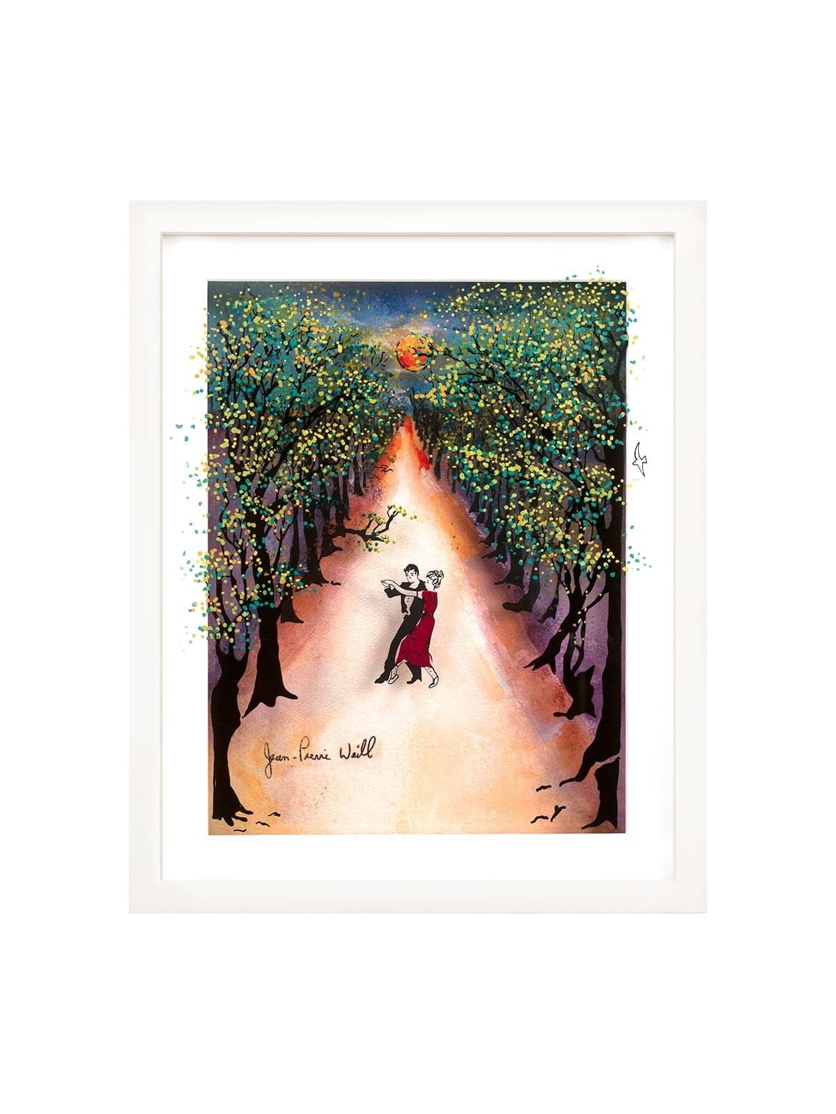 Moonlight Dance Romantic 3D Painting on Glass , Tu B'Av Gifts , Israel
