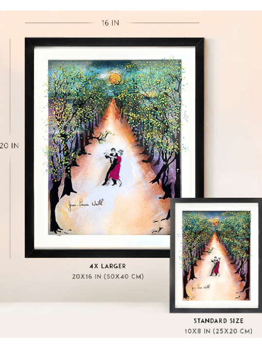 Moonlight Dance Romantique Peinture 3D sur verre , Cadeaux Tu B'Av , Israël