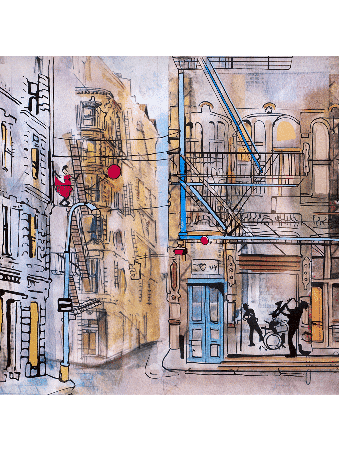 Scène de jazz de New York Peinture 3D sur verre d’Urban , Cadeaux Tu B'Av , I