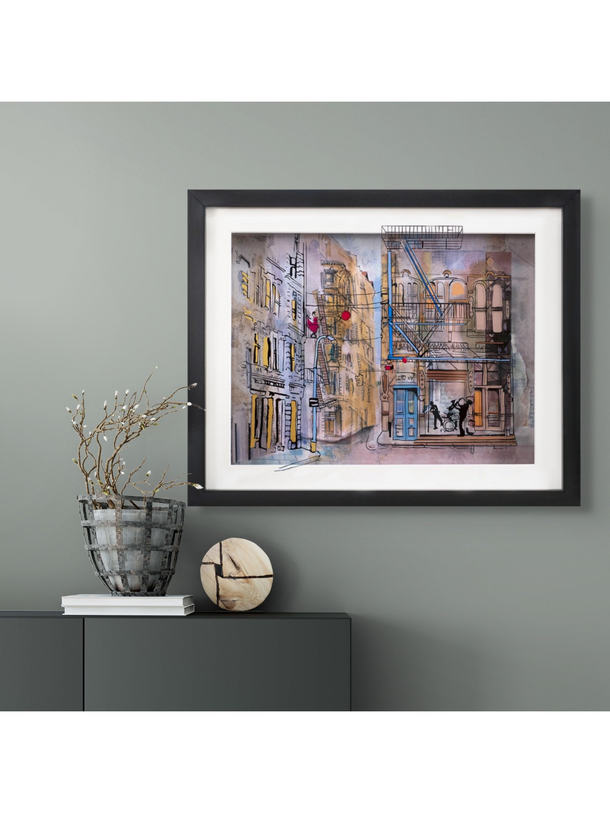 Scène de jazz de New York Peinture 3D sur verre d’Urban , Cadeaux Tu B'Av , I