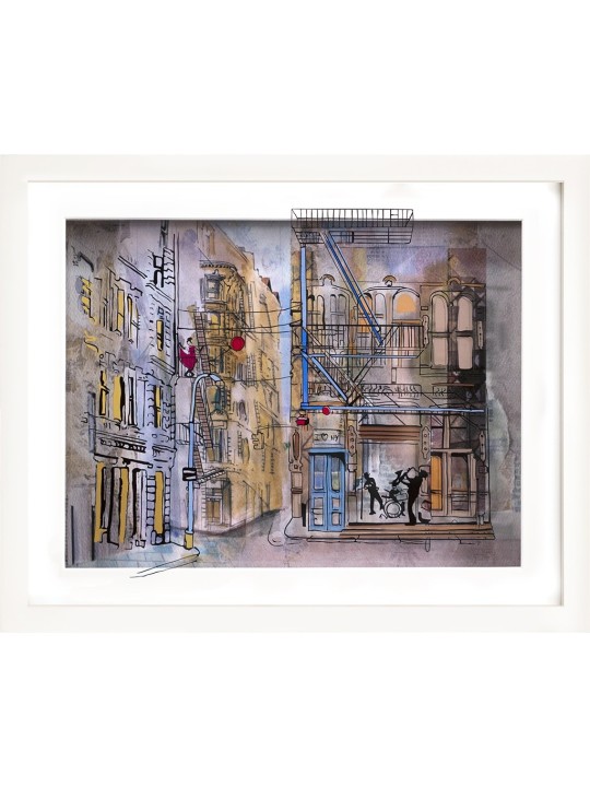 Scène de jazz de New York Peinture 3D sur verre d’Urban , Cadeaux Tu B'Av , I