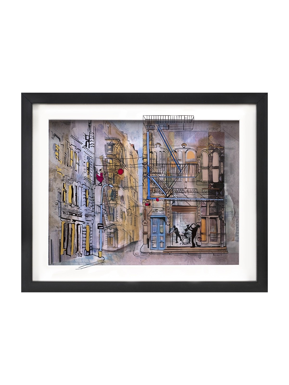 Scène de jazz de New York Peinture 3D sur verre d’Urban , Cadeaux Tu B'Av , I