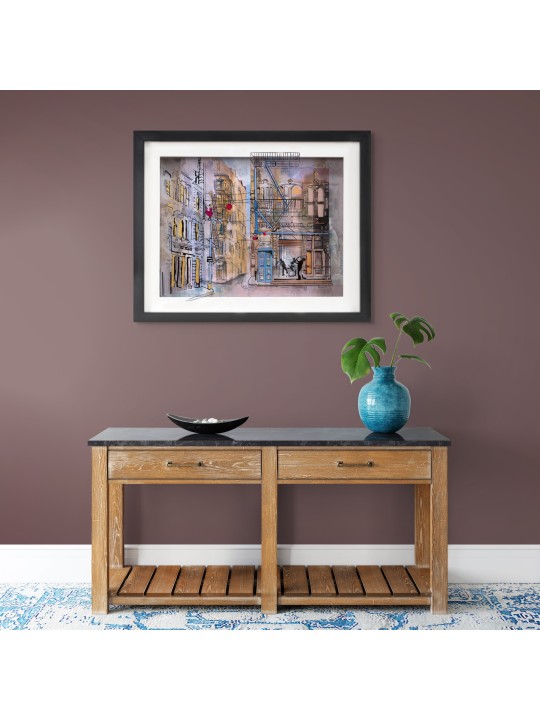 New York Jazz Scene 3D Painting on Glass of Urban  , Tu B'Av Gifts , I