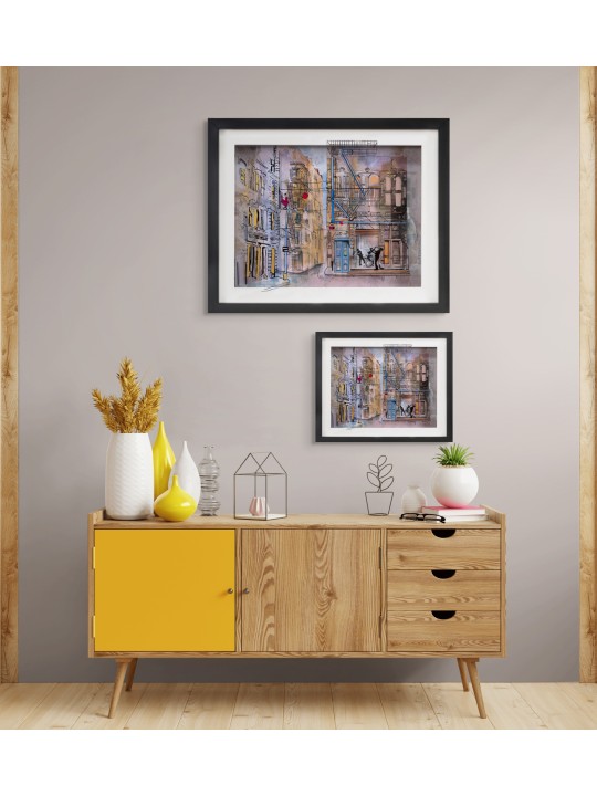 Scène de jazz de New York Peinture 3D sur verre d’Urban , Cadeaux Tu B'Av , I