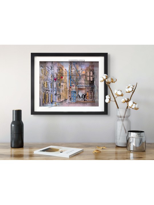 New York Jazz Scene 3D Painting on Glass of Urban  , Tu B'Av Gifts , I