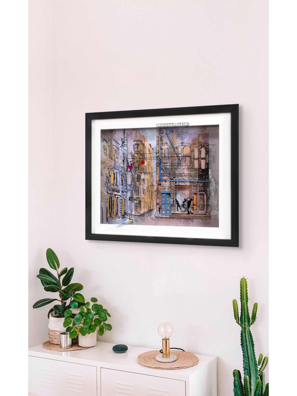 New York Jazz Scene 3D Painting on Glass of Urban  , Tu B'Av Gifts , I