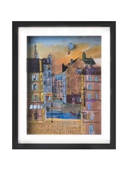 Colorful Old City of Paris Morning Glow 3D Paintin , Tu B'Av Gifts , I