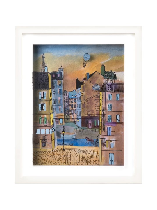 Peinture 3D colorée de la vieille ville de Paris Morning Glow, cadeaux Tu B'Av, I