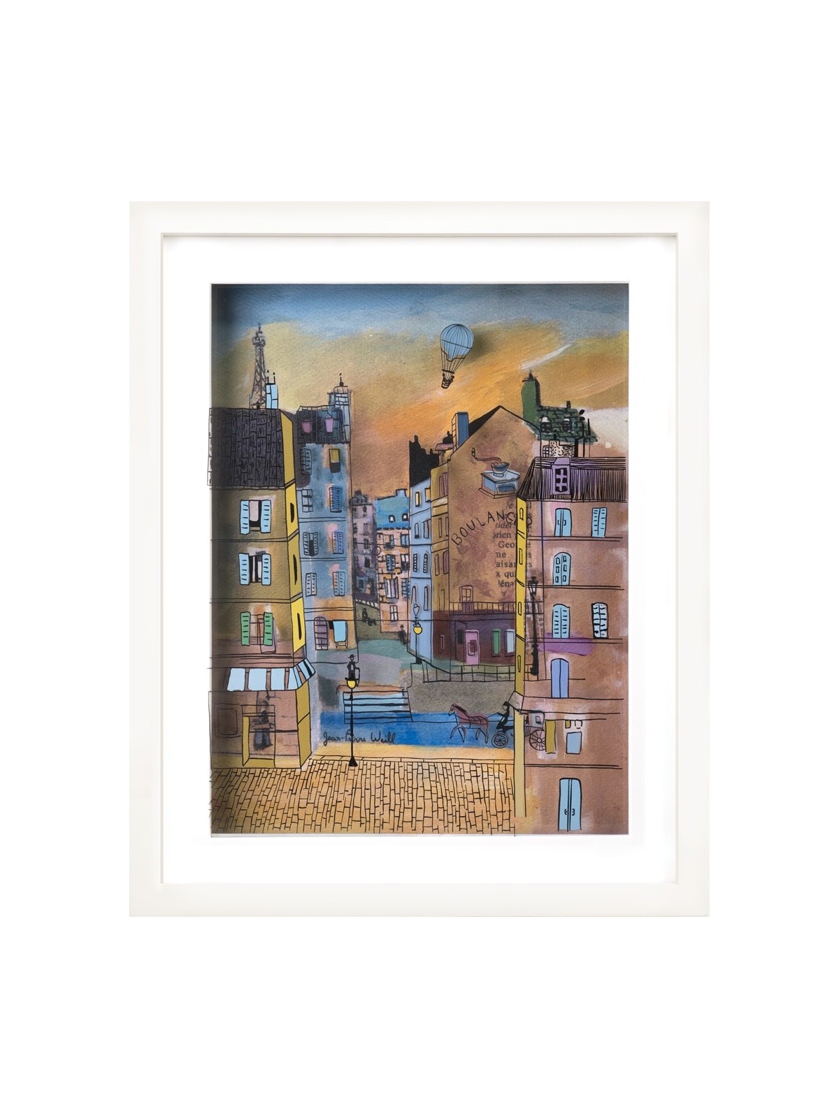 Peinture 3D colorée de la vieille ville de Paris Morning Glow, cadeaux Tu B'Av, I