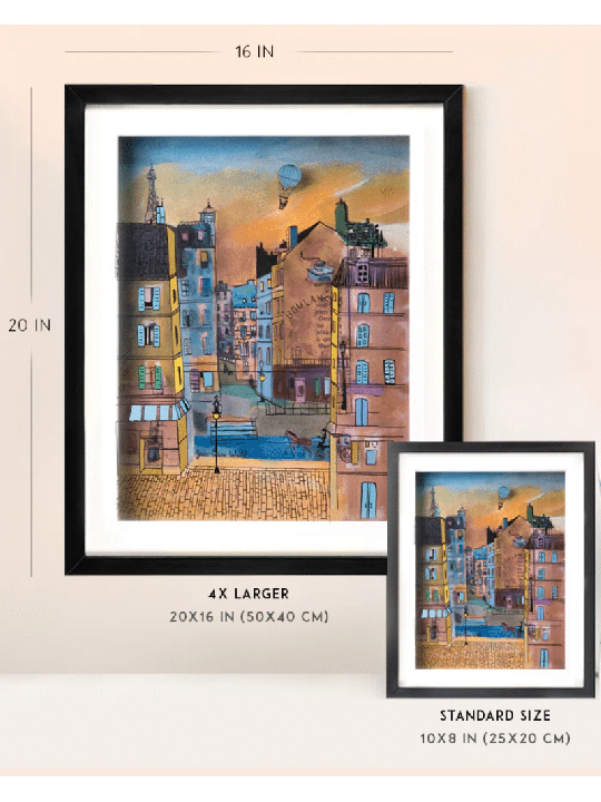 Peinture 3D colorée de la vieille ville de Paris Morning Glow, cadeaux Tu B'Av, I