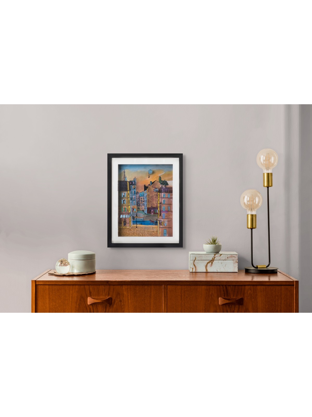 Peinture 3D colorée de la vieille ville de Paris Morning Glow, cadeaux Tu B'Av, I
