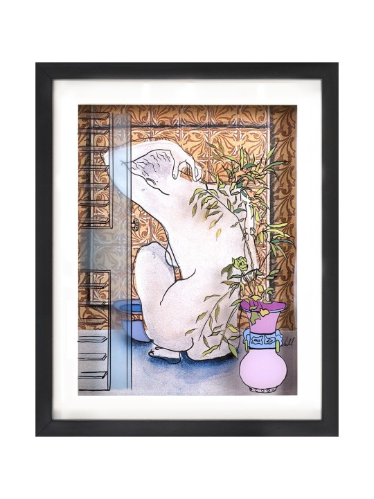 Minimalist Nude Framed 3D Painting On Glass - Roma , Tu B'Av Gifts , I