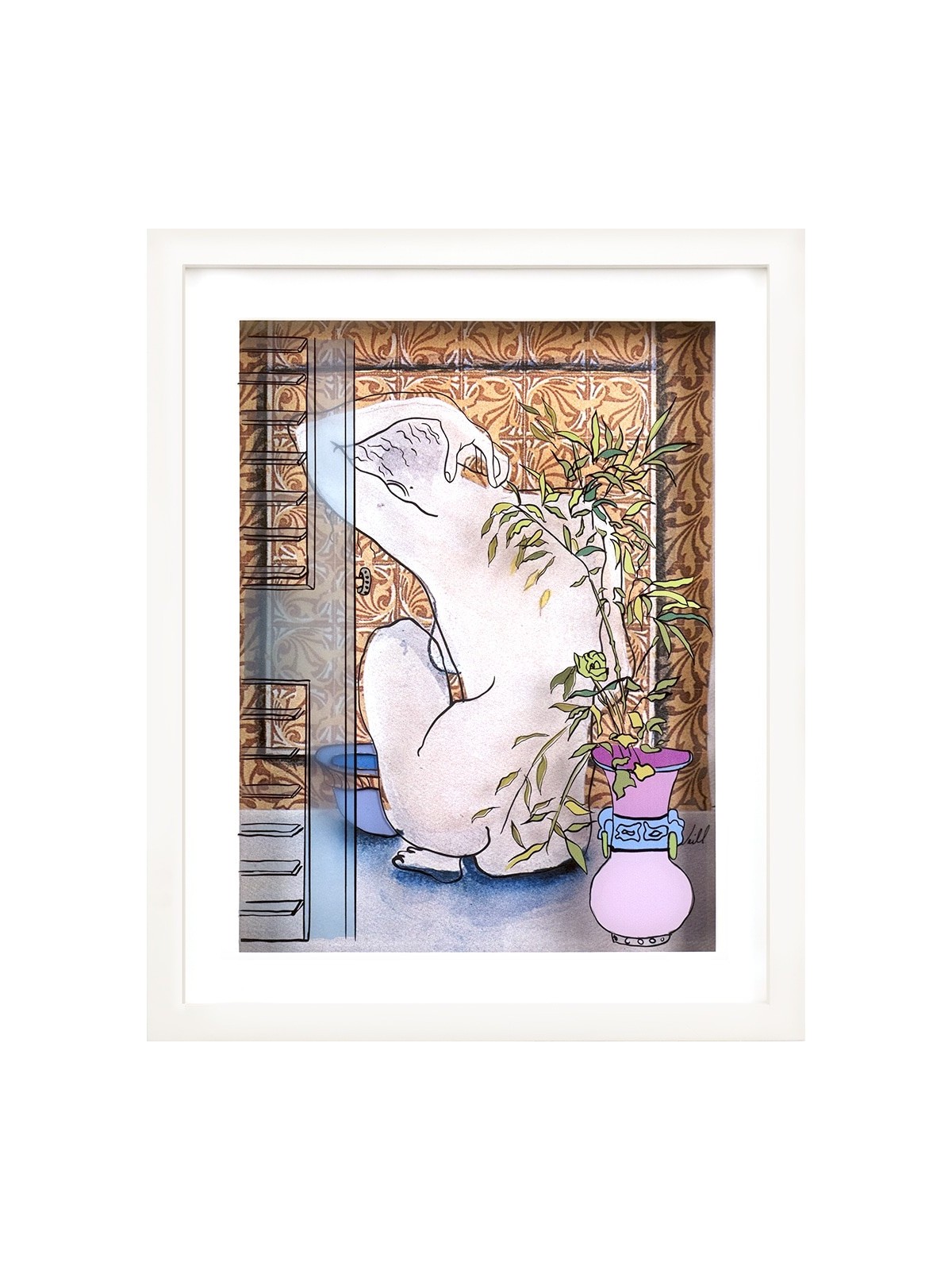 Peinture 3D encadrée nue minimaliste sur verre - Roma , Cadeaux Tu B'Av , I