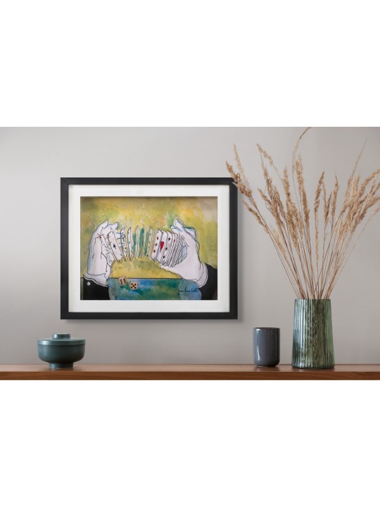 Mains magiques - Peinture sur verre 3D encadrée de cartes, cadeaux Tu B'Av, I