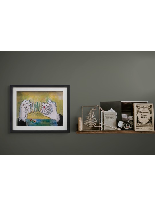 Mains magiques - Peinture sur verre 3D encadrée de cartes, cadeaux Tu B'Av, I