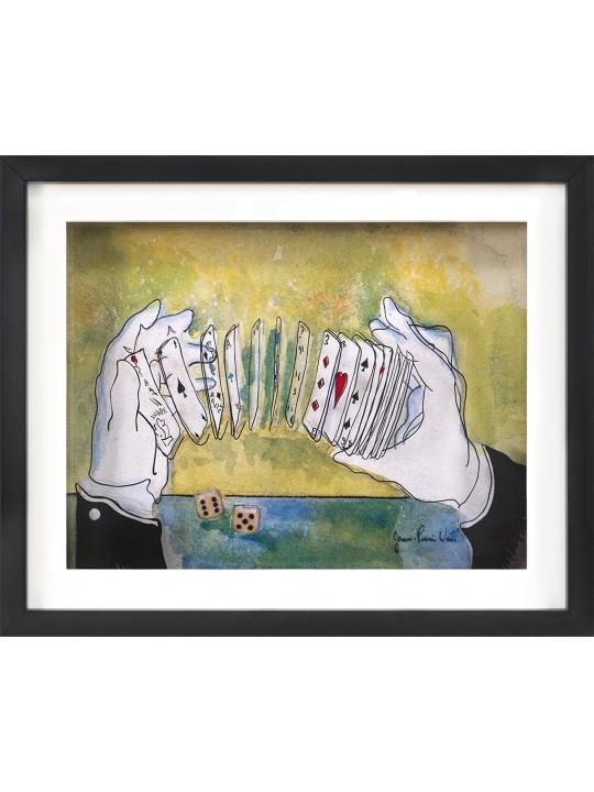 Magical Hands - Framed 3D Glass Painting of Cards  , Tu B'Av Gifts , I