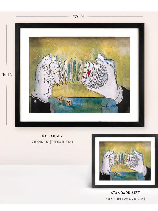 Mains magiques - Peinture sur verre 3D encadrée de cartes, cadeaux Tu B'Av, I