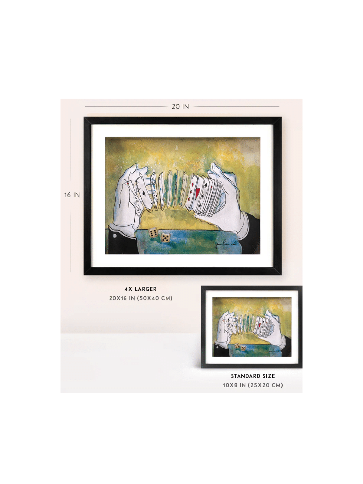 Mains magiques - Peinture sur verre 3D encadrée de cartes, cadeaux Tu B'Av, I