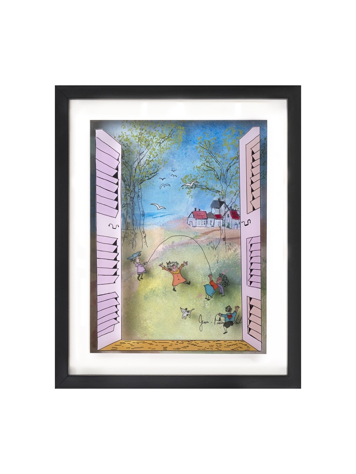 Window to Joy 3D Painting on Glass of Kids Play Sk , Tu B'Av Gifts , I