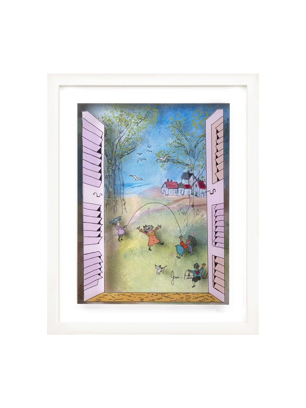 Window to Joy 3D Painting on Glass of Kids Play Sk , Tu B'Av Gifts , I