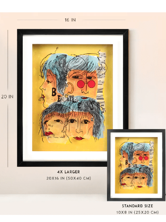 The Beatles Peinture 3D sur verre - Music Lovers Gi , Tu B'Av Gifts , I