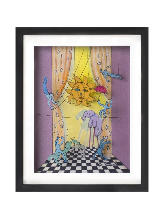 Peinture 3D nostalgique sur verre du cirque d'enfance , Cadeaux Tu B'Av , I