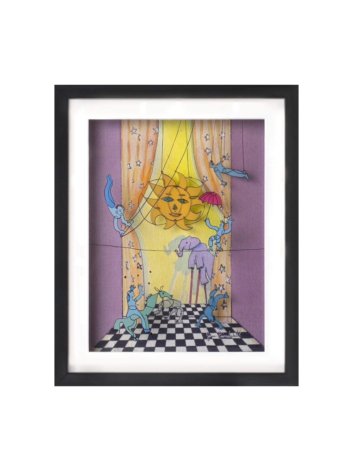 Peinture 3D nostalgique sur verre du cirque d'enfance , Cadeaux Tu B'Av , I