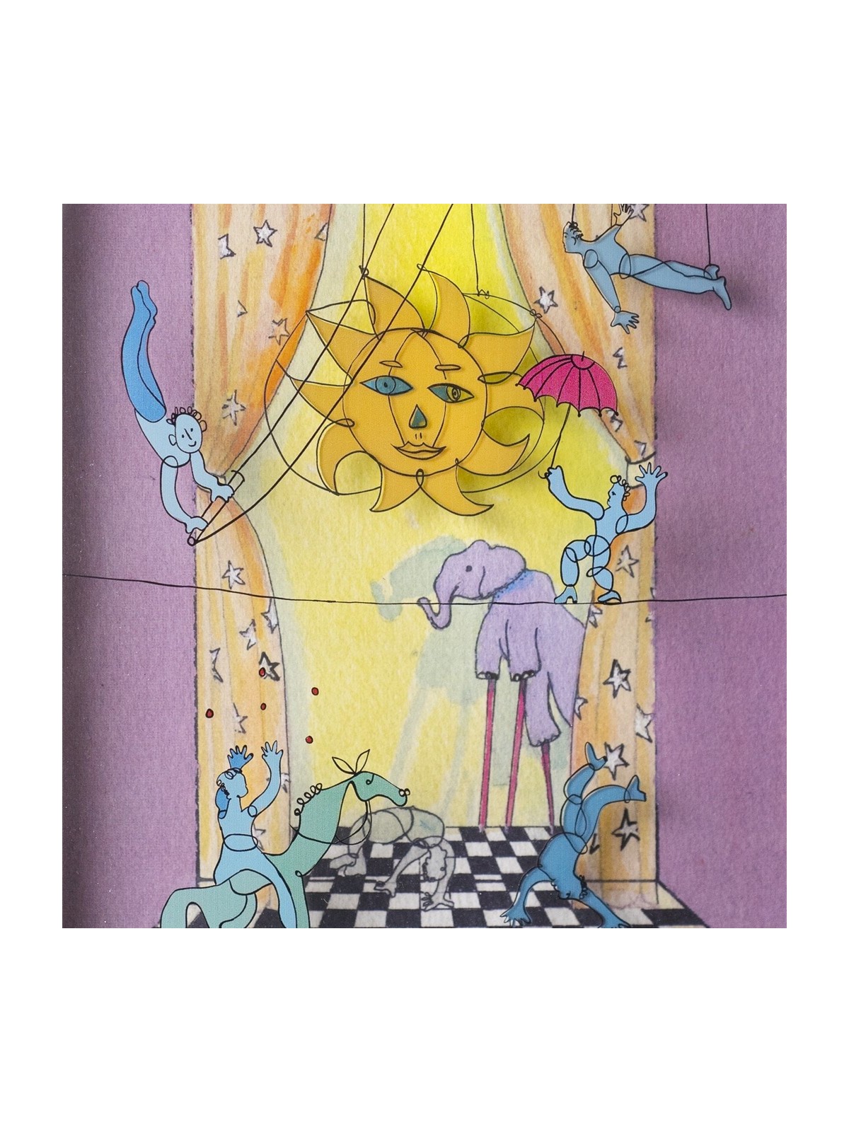 Peinture 3D nostalgique sur verre du cirque d'enfance , Cadeaux Tu B'Av , I