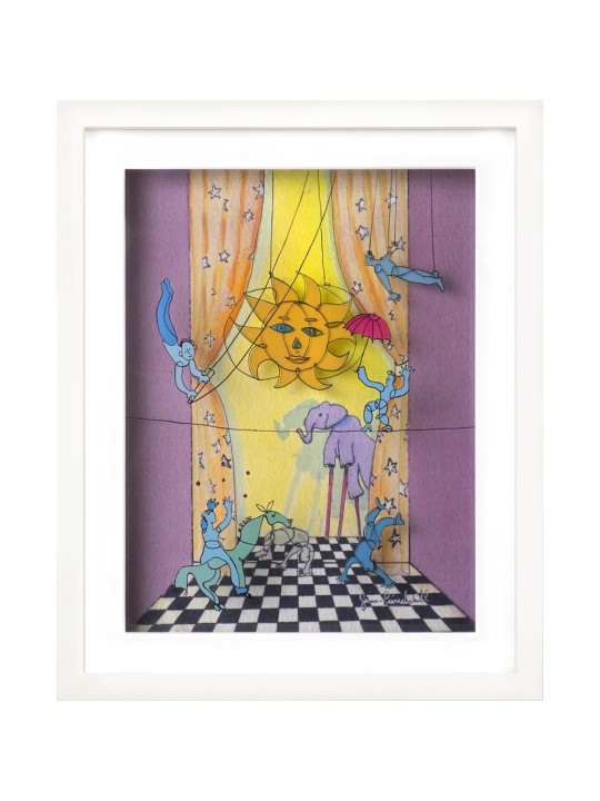 Peinture 3D nostalgique sur verre du cirque d'enfance , Cadeaux Tu B'Av , I