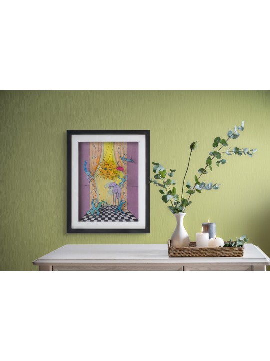 Nostalgic 3D Painting on Glass of Childhood Circus , Tu B'Av Gifts , I