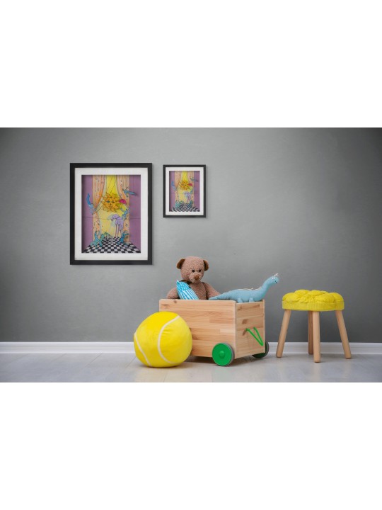 Peinture 3D nostalgique sur verre du cirque d'enfance , Cadeaux Tu B'Av , I
