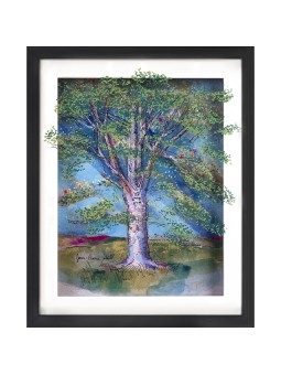 Peinture d'arbre de vie d'œuvres d'art 3D sur verre avec, cadeaux Tu B'Av, I