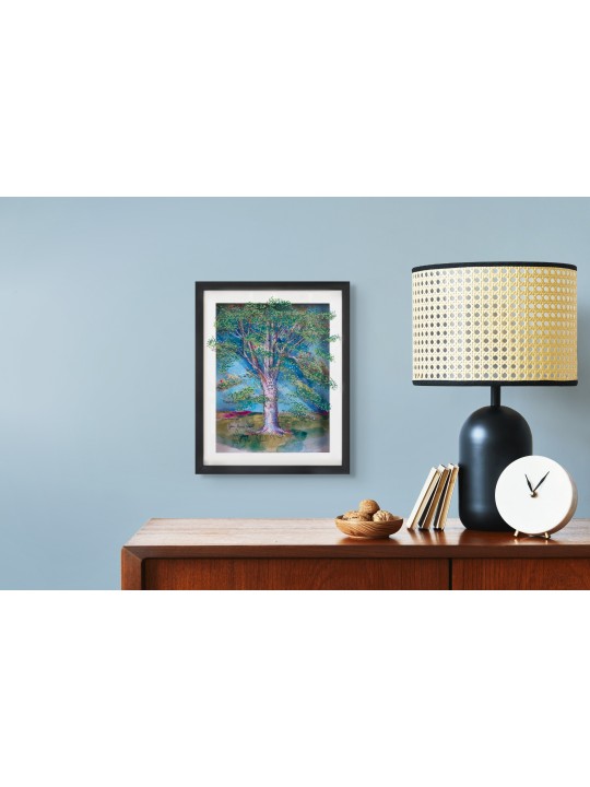 Tree of Life Painting of 3D Artwork on Glass with  , Tu B'Av Gifts , I