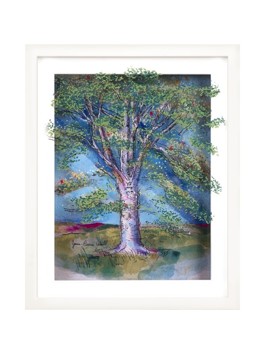 Peinture d'arbre de vie d'œuvres d'art 3D sur verre avec, cadeaux Tu B'Av, I