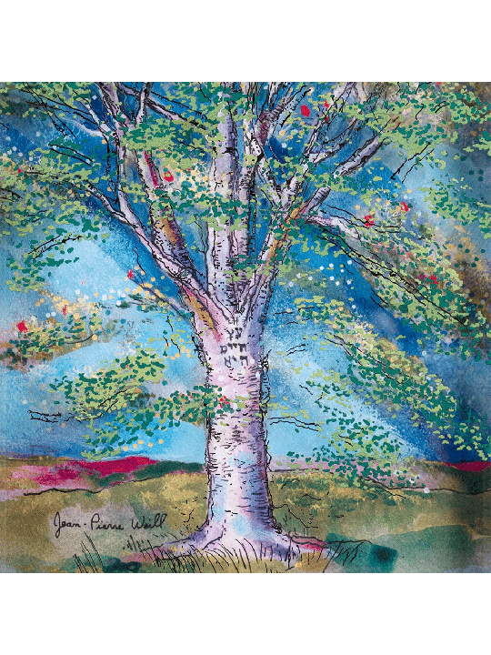 Peinture d'arbre de vie d'œuvres d'art 3D sur verre avec, cadeaux Tu B'Av, I