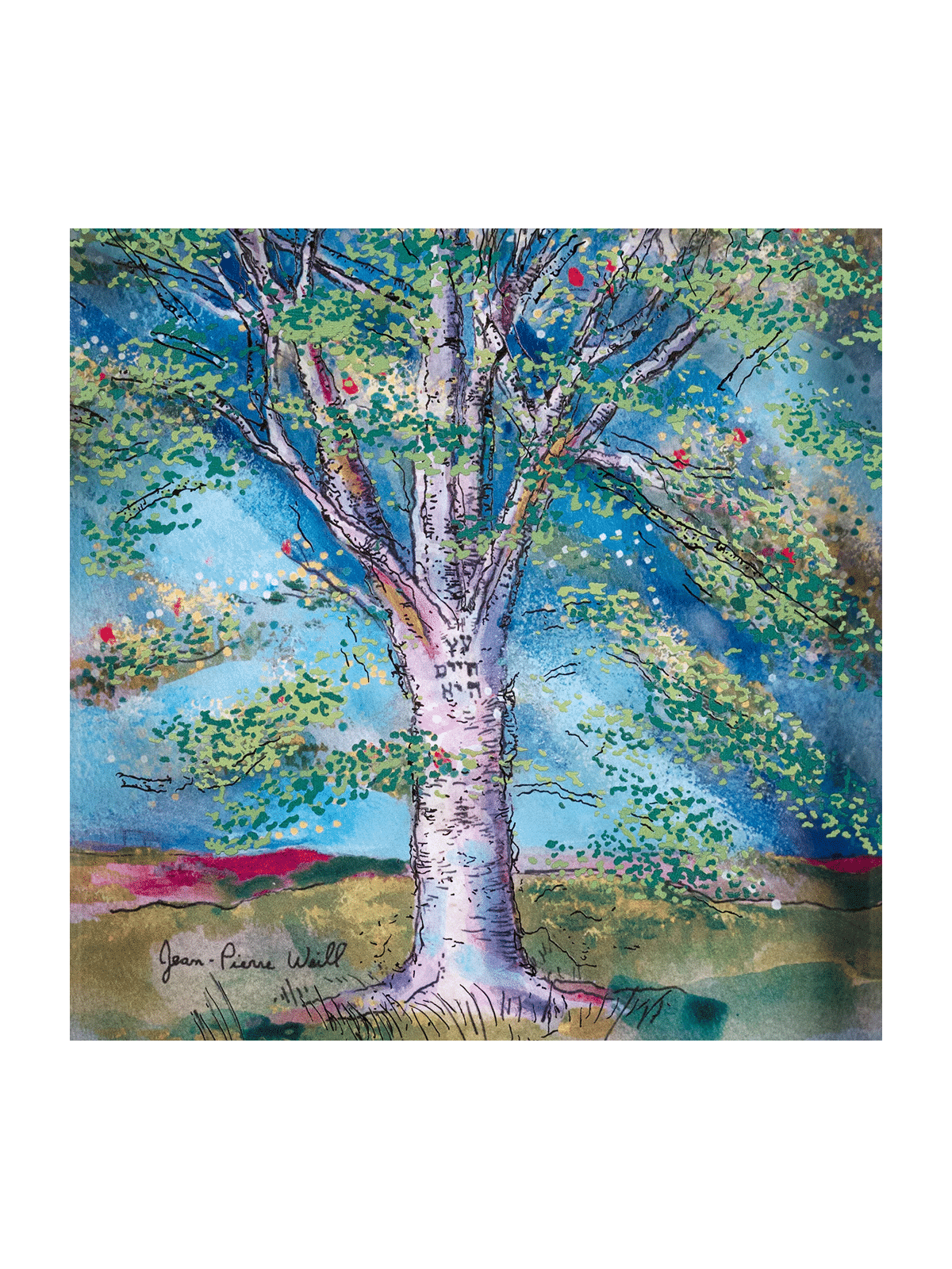 Peinture d'arbre de vie d'œuvres d'art 3D sur verre avec, cadeaux Tu B'Av, I