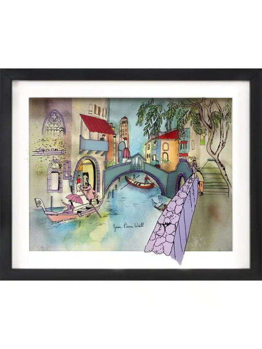 Venise au bord du canal - Peinture sur verre 3D d'automne , Cadeaux Tu B'Av , I