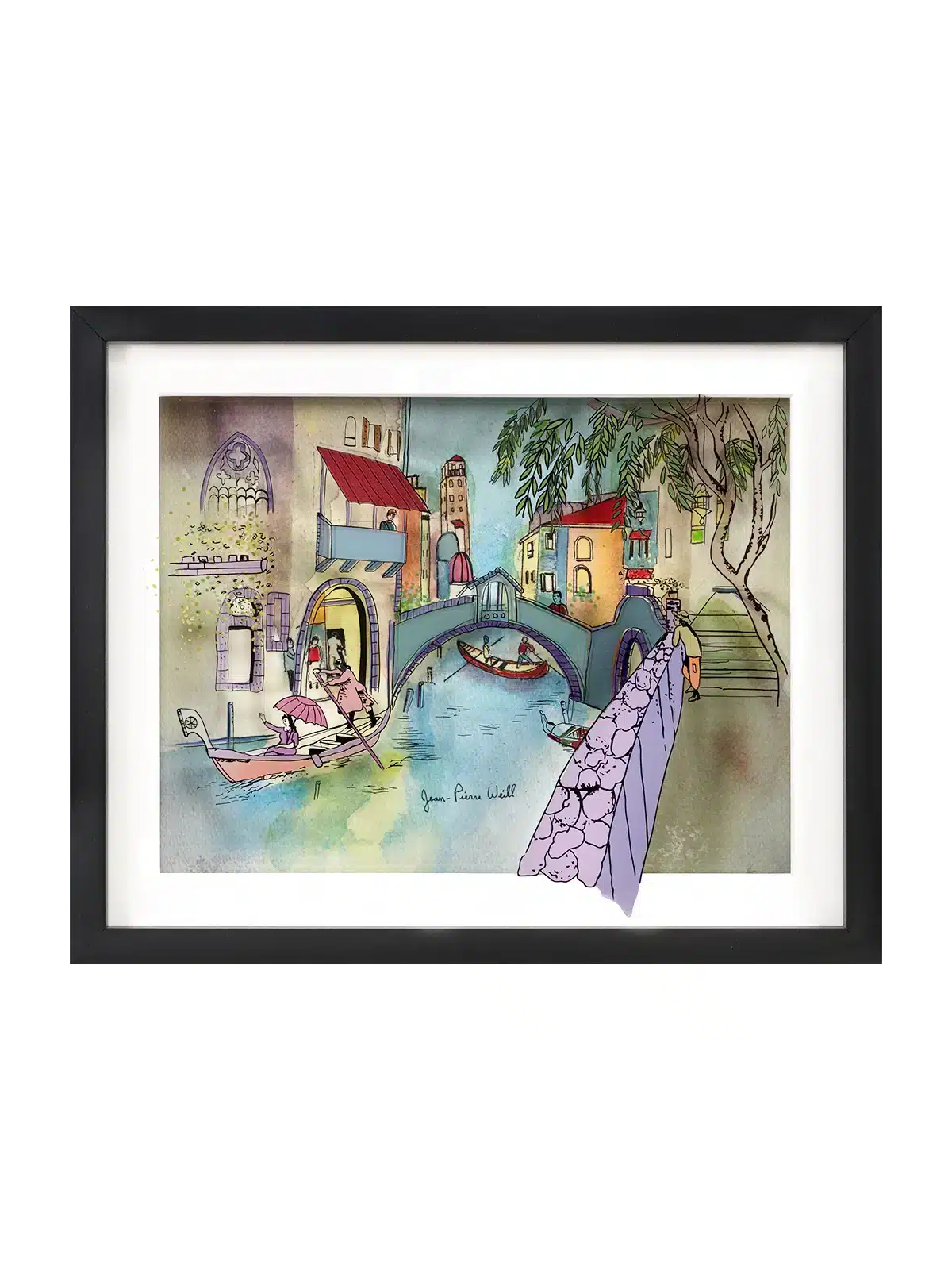 Venise au bord du canal - Peinture sur verre 3D d'automne , Cadeaux Tu B'Av , I