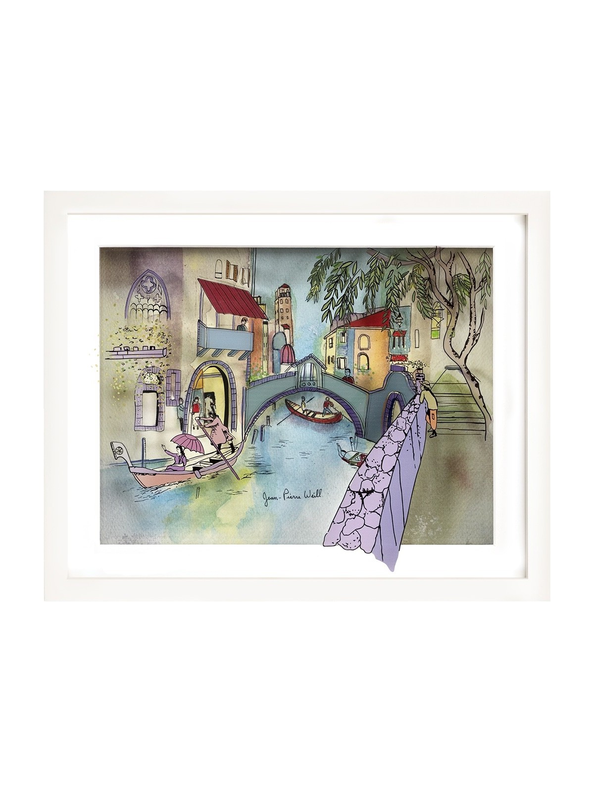 Venise au bord du canal - Peinture sur verre 3D d'automne , Cadeaux Tu B'Av , I
