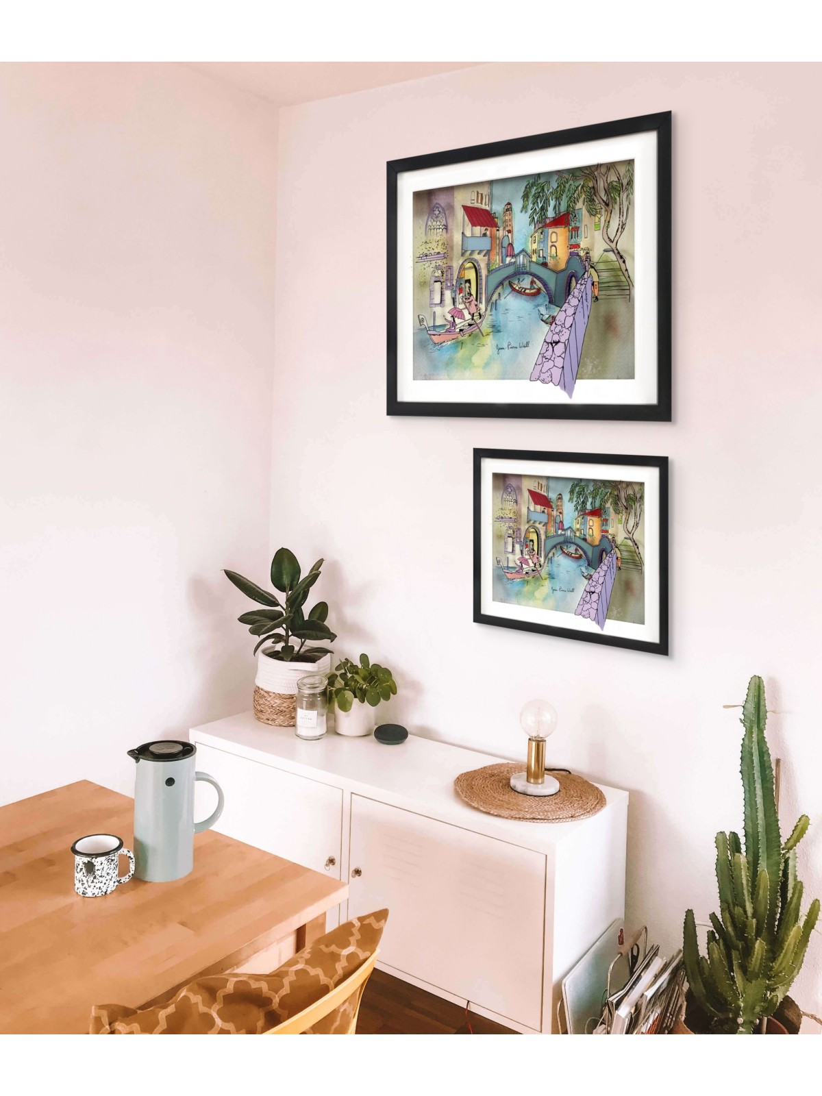 Venise au bord du canal - Peinture sur verre 3D d'automne , Cadeaux Tu B'Av , I