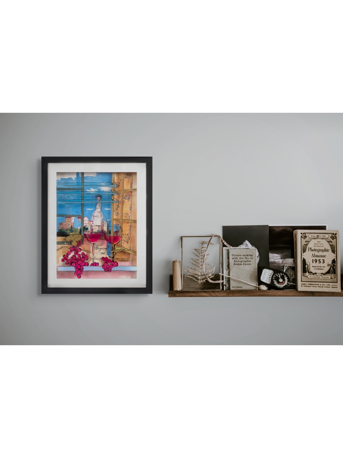 Deux verres de vin de Bourgogne Peinture 3D romantique , Cadeaux Tu B'Av , I
